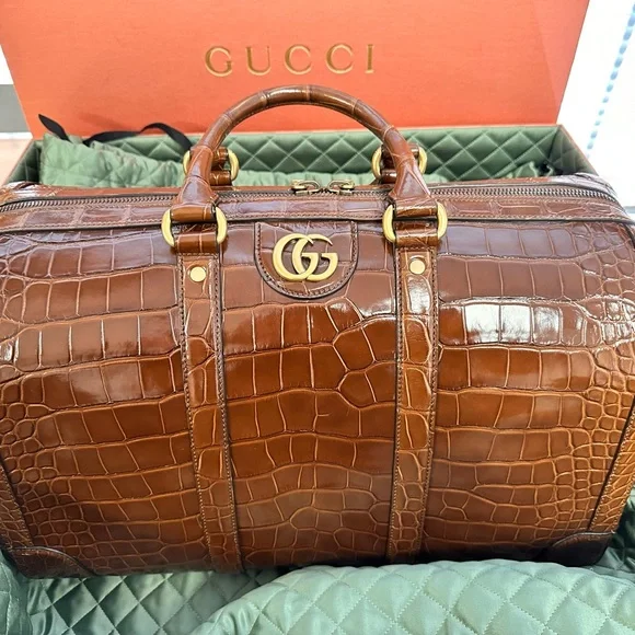 COPY Gucci exotic series crocodile duffle bag